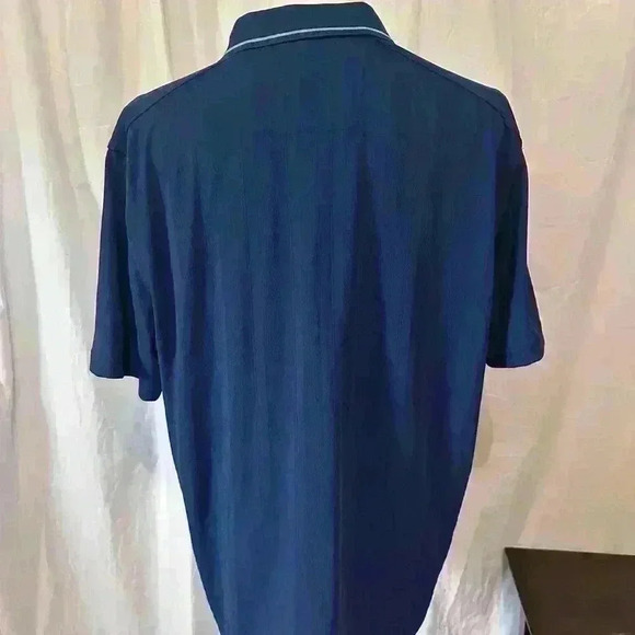 Men’s 2 Button Polo. Blue On Blue Stripe. Size XL. Collared. Short Sleeve - Picture 4 of 6